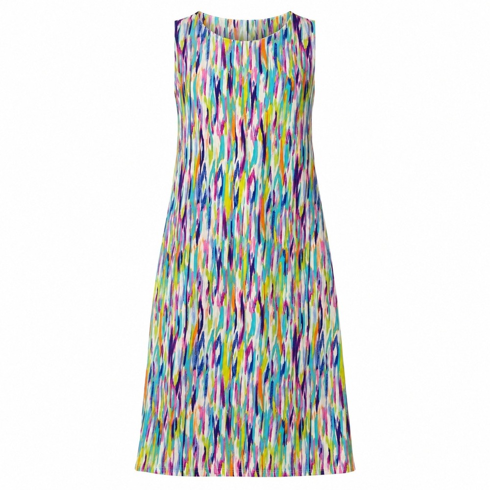 Jude Connally‎ Sleeveless Watercolor Print Shift Dress Resortwear XS Made in USA
